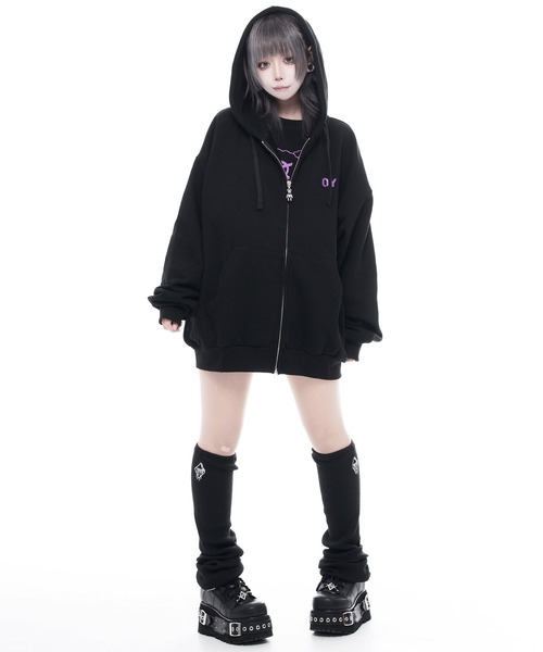 OY（オーワイ）の「『OY/オーワイ』GLITTER ODOLLY HOODIE ZIP UP/グリッターオードリージップアップパーカー（パーカー・レディース・ブラック×パープル/ブラック×ピンク・FREE）」の14枚目の写真