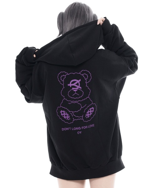 OY（オーワイ）の「『OY/オーワイ』GLITTER ODOLLY HOODIE ZIP UP/グリッターオードリージップアップパーカー（パーカー・レディース・ブラック×パープル/ブラック×ピンク・FREE）」の9枚目の写真