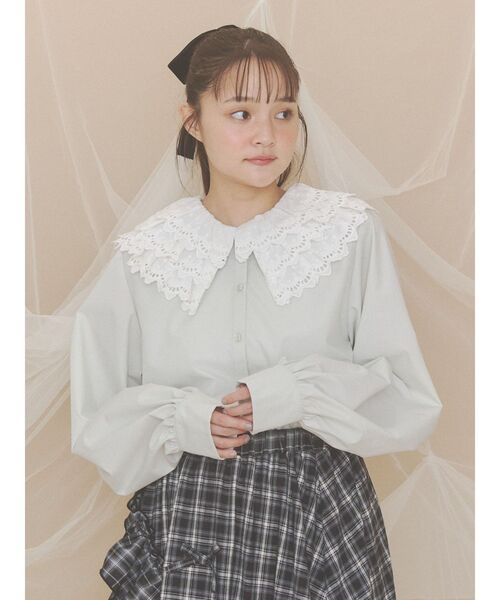 merry jenny(メリージェニー)の「ミルフィーユレースブラウス(シャツ/ブラウス・レディース・ベージュ/オフホワイト/ミント・FREE)」の13枚目の写真