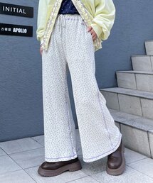 【HELLO.SANFRANCISCO/ハローサンフランシスコ】花柄ステッチワッフルフレアパンツ