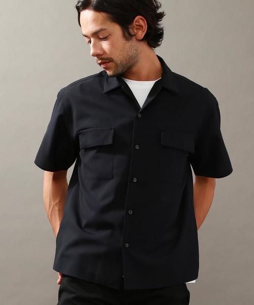 BEAUTY&YOUTH UNITED ARROWS（ビューティーアンドユースユナイテッドアローズ）の「BY ∴ ウーステッド フォルム ショートスリーブ シャツ◆（シャツ/ブラウス・メンズ・ブラック/ネイビー・MEDIUM/LARGE/SMALL/X-LARGE）」の2枚目の写真