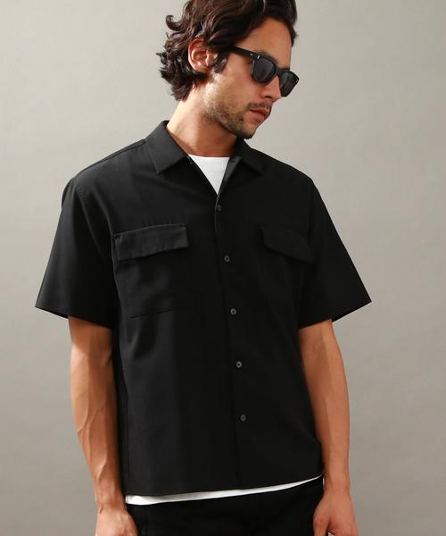 BEAUTY&YOUTH UNITED ARROWS（ビューティーアンドユースユナイテッドアローズ）の「BY ∴ ウーステッド フォルム ショートスリーブ シャツ◆（シャツ/ブラウス・メンズ・ブラック/ネイビー・MEDIUM/LARGE/SMALL/X-LARGE）」の7枚目の写真