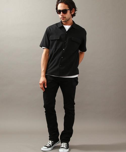 BEAUTY&YOUTH UNITED ARROWS（ビューティーアンドユースユナイテッドアローズ）の「BY ∴ ウーステッド フォルム ショートスリーブ シャツ◆（シャツ/ブラウス・メンズ・ブラック/ネイビー・MEDIUM/LARGE/SMALL/X-LARGE）」の8枚目の写真