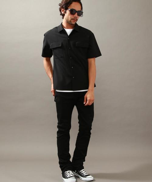 BEAUTY&YOUTH UNITED ARROWS（ビューティーアンドユースユナイテッドアローズ）の「BY ∴ ウーステッド フォルム ショートスリーブ シャツ◆（シャツ/ブラウス・メンズ・ブラック/ネイビー・MEDIUM/LARGE/SMALL/X-LARGE）」の9枚目の写真