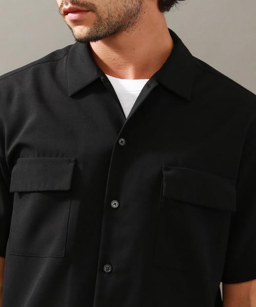 BEAUTY&YOUTH UNITED ARROWS（ビューティーアンドユースユナイテッドアローズ）の「BY ∴ ウーステッド フォルム ショートスリーブ シャツ◆（シャツ/ブラウス・メンズ・ブラック/ネイビー・MEDIUM/LARGE/SMALL/X-LARGE）」の10枚目の写真