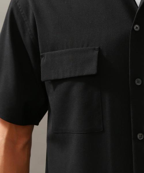 BEAUTY&YOUTH UNITED ARROWS（ビューティーアンドユースユナイテッドアローズ）の「BY ∴ ウーステッド フォルム ショートスリーブ シャツ◆（シャツ/ブラウス・メンズ・ブラック/ネイビー・MEDIUM/LARGE/SMALL/X-LARGE）」の4枚目の写真