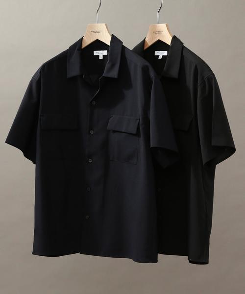 BEAUTY&YOUTH UNITED ARROWS（ビューティーアンドユースユナイテッドアローズ）の「BY ∴ ウーステッド フォルム ショートスリーブ シャツ◆（シャツ/ブラウス・メンズ・ブラック/ネイビー・MEDIUM/LARGE/SMALL/X-LARGE）」の5枚目の写真