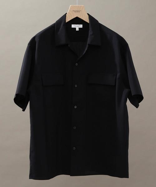 BEAUTY&YOUTH UNITED ARROWS（ビューティーアンドユースユナイテッドアローズ）の「BY ∴ ウーステッド フォルム ショートスリーブ シャツ◆（シャツ/ブラウス・メンズ・ブラック/ネイビー・MEDIUM/LARGE/SMALL/X-LARGE）」の6枚目の写真