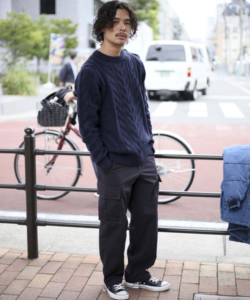 Denime（ドゥニーム）の「ケーブルクルーニット（ニット/セーター・メンズ・ホワイト/カーキ/ネイビー/グレー・MEDIUM/X-LARGE/LARGE/SMALL）」の11枚目の写真