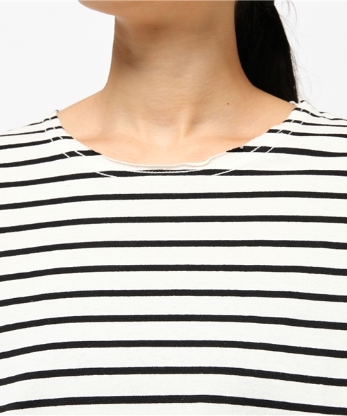 Denime（ドゥニーム）の「ドロップショルダーボーダーロングTEE（Tシャツ/カットソー・レディース・ホワイト/グレー/サックスブルー・FREE）」の14枚目の写真