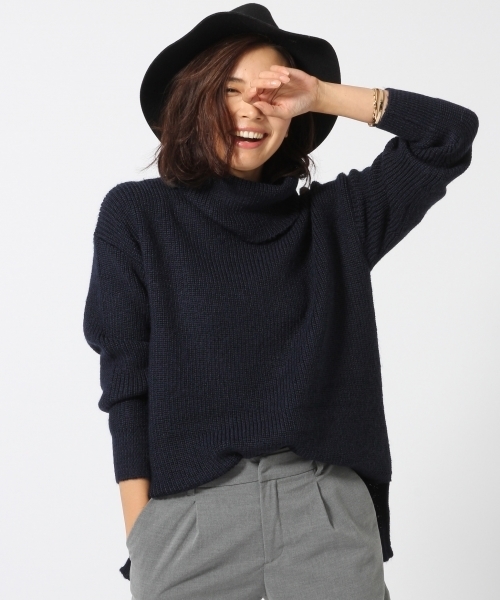 GLOBAL WORK(グローバルワーク)の「5ゲージアゼオフタートルチュニック/729137(ニット/セーター・レディース・ホワイト/ブルー系その他/ネイビー/カーキ/グレー/ブラウン・MEDIUM/LARGE/SMALL)」の5枚目の写真