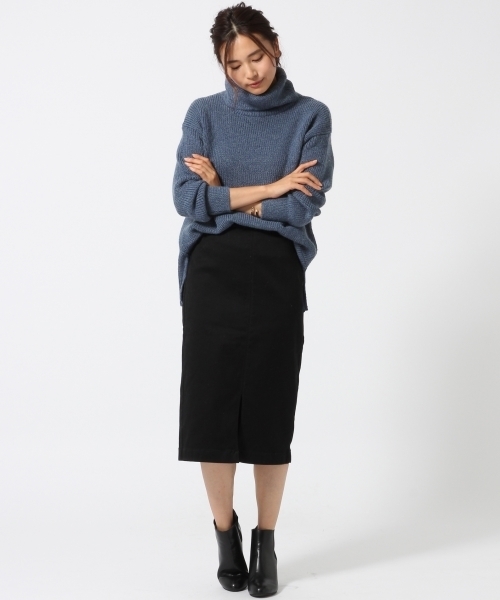 GLOBAL WORK(グローバルワーク)の「5ゲージアゼオフタートルチュニック/729137(ニット/セーター・レディース・ホワイト/ブルー系その他/ネイビー/カーキ/グレー/ブラウン・MEDIUM/LARGE/SMALL)」の7枚目の写真