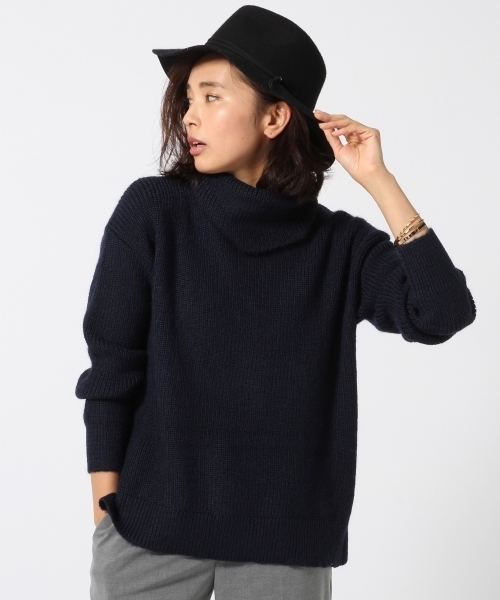 GLOBAL WORK(グローバルワーク)の「5ゲージアゼオフタートルチュニック/729137(ニット/セーター・レディース・ホワイト/ブルー系その他/ネイビー/カーキ/グレー/ブラウン・MEDIUM/LARGE/SMALL)」の9枚目の写真