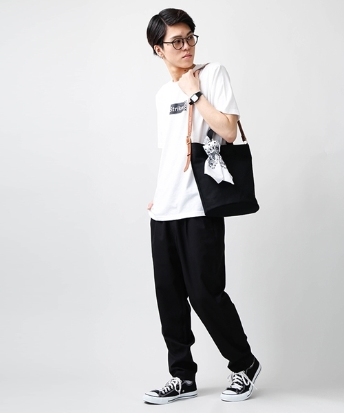 WEGO（ウィゴー）の「WEGO/【2点セット】バンダナ2WAYショルダートートバッグ（トートバッグ・レディース・ナチュラル/ブラック・FREE）」の3枚目の写真