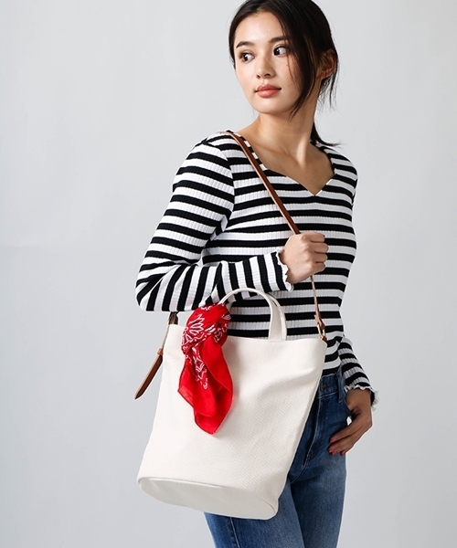 WEGO（ウィゴー）の「WEGO/【2点セット】バンダナ2WAYショルダートートバッグ（トートバッグ・レディース・ナチュラル/ブラック・FREE）」の14枚目の写真