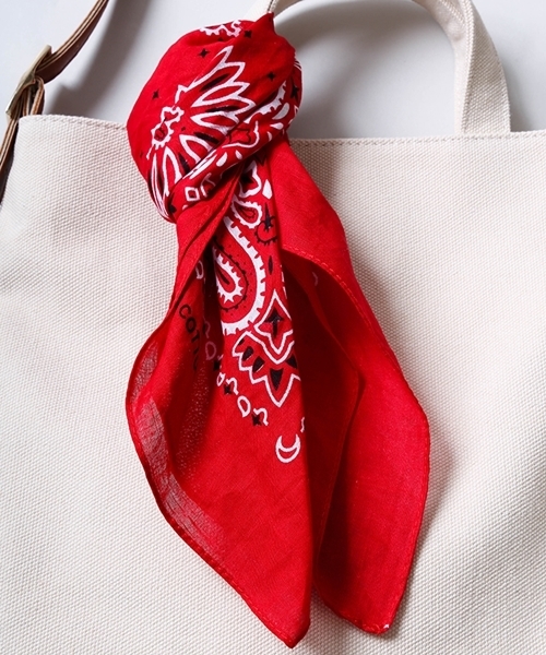 WEGO（ウィゴー）の「WEGO/【2点セット】バンダナ2WAYショルダートートバッグ（トートバッグ・レディース・ナチュラル/ブラック・FREE）」の12枚目の写真