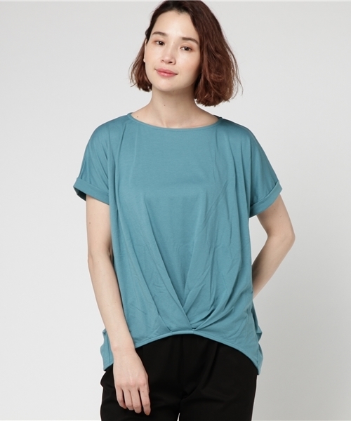 Honeys（ハニーズ）の「裾タックプルオーバー（Tシャツ/カットソー・レディース・ブラック/ホワイト×ネイビー/オフホワイト/ネイビー/ピンク/グリーン・L/M/LL）」の5枚目の写真