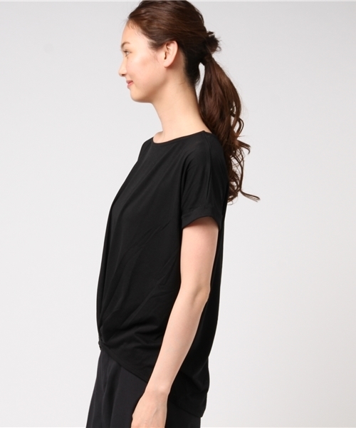 Honeys（ハニーズ）の「裾タックプルオーバー（Tシャツ/カットソー・レディース・ブラック/ホワイト×ネイビー/オフホワイト/ネイビー/ピンク/グリーン・L/M/LL）」の8枚目の写真