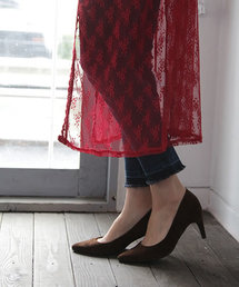 SESTO | 屈曲ソール＆全面インソールで歩きやすいスエード調素材の7cmヒール美脚ポインテッドトゥパンプス/グレンチェック(パンプス)