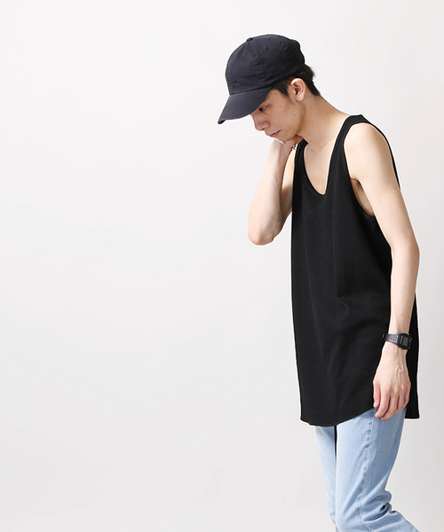 WEGO（ウィゴー）の「WEGO/カラーロングワッフルタンクトップ（タンクトップ・メンズ・オレンジ系その他/ターコイズブルー/ホワイト/イエロー系その他/オレンジ/ロイヤルブルー/ライトイエロー/ブラック/杢グレー/ホワイト系その他5・SMALL/LARGE/MEDIUM）」の16枚目の写真