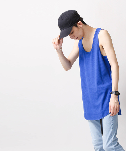 WEGO（ウィゴー）の「WEGO/カラーロングワッフルタンクトップ（タンクトップ・メンズ・オレンジ系その他/ターコイズブルー/ホワイト/イエロー系その他/オレンジ/ロイヤルブルー/ライトイエロー/ブラック/杢グレー/ホワイト系その他5・SMALL/LARGE/MEDIUM）」の21枚目の写真