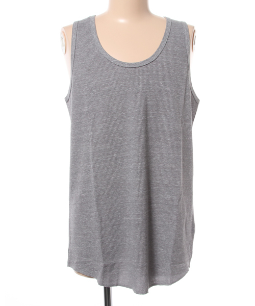 WEGO（ウィゴー）の「WEGO/カラーロングワッフルタンクトップ（タンクトップ・メンズ・オレンジ系その他/ターコイズブルー/ホワイト/イエロー系その他/オレンジ/ロイヤルブルー/ライトイエロー/ブラック/杢グレー/ホワイト系その他5・SMALL/LARGE/MEDIUM）」の5枚目の写真