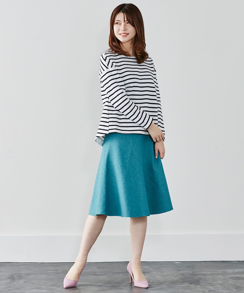 IEDIT（イディット）の「ＩＥＤＩＴ　ダブルジャカードでリュクスな張りを出した　シルエット自慢のニットフレアースカート（スカート・レディース・グレー/レッド/ブルー/ブラック/ブルーグリーン/ピンク/アイボリー/コバルトブルー・SMALL/MEDIUM/LARGE/X-LARGE/XX-LARGE）」の13枚目の写真