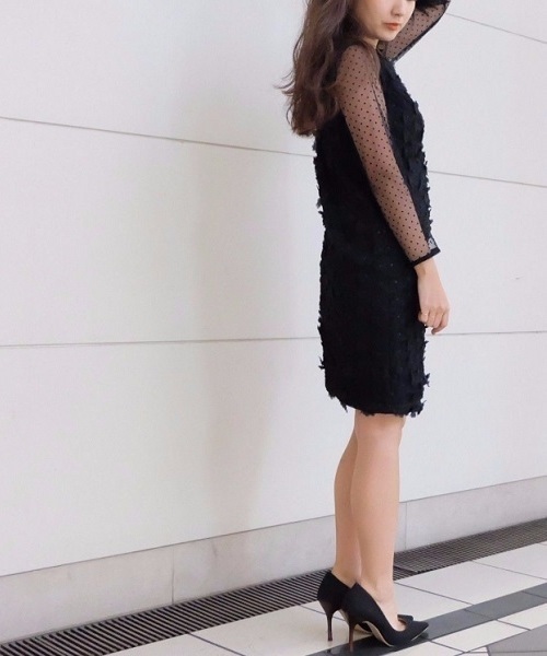 kaene（カエン）の「立体フラワーレースワンピース（ドレス・レディース・ブラック/ホワイト・36/38）」の8枚目の写真