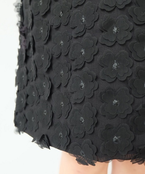 kaene（カエン）の「立体フラワーレースワンピース（ドレス・レディース・ブラック/ホワイト・36/38）」の9枚目の写真