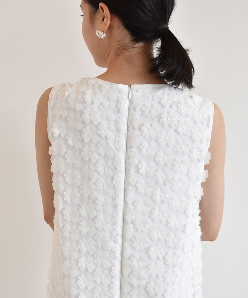 kaene（カエン）の「立体フラワーレースワンピース（ドレス・レディース・ブラック/ホワイト・36/38）」の5枚目の写真