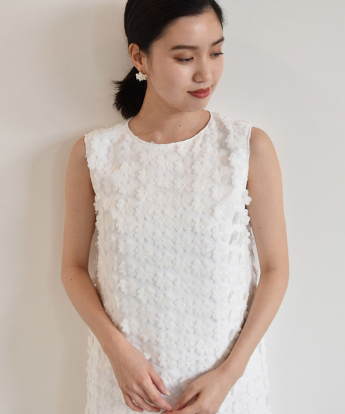 kaene（カエン）の「立体フラワーレースワンピース（ドレス・レディース・ブラック/ホワイト・36/38）」の4枚目の写真