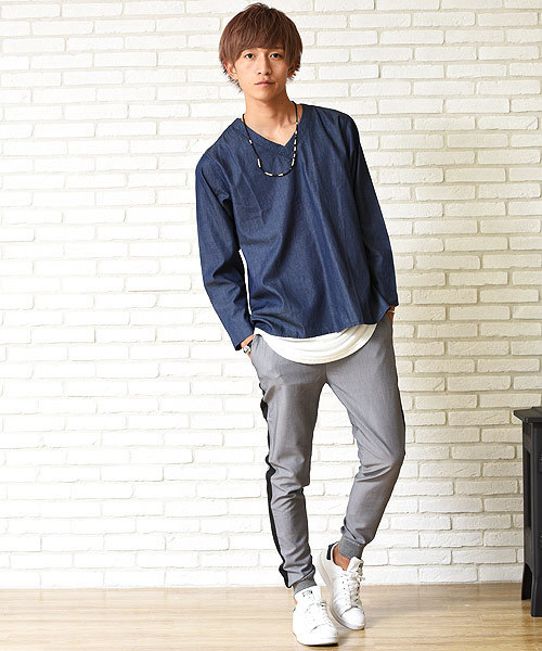 MinoriTY（マイノリティ）の「メンズTRサイドラインジョガーイージーパンツ（その他パンツ・メンズ・ブラック×グレー/ブラック×ホワイト/グレー系その他/ベージュ系その他/グリーン系その他/ブルー系その他/グレー×ホワイト/グレー系その他2・L/M/XL）」の20枚目の写真