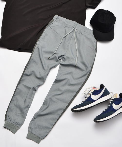 MinoriTY（マイノリティ）の「メンズTRサイドラインジョガーイージーパンツ（その他パンツ・メンズ・ブラック×グレー/ブラック×ホワイト/グレー系その他/ベージュ系その他/グリーン系その他/ブルー系その他/グレー×ホワイト/グレー系その他2・L/M/XL）」の6枚目の写真