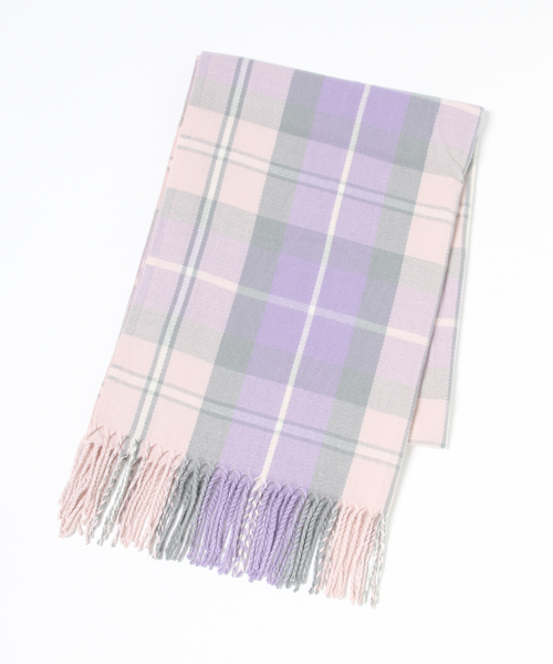 WEGO（ウィゴー）の「WEGO/カシミヤタッチチェックストール（ストール/ショール・レディース・オフホワイト/ネイビー/ピンク/ブラック/レッド/オレンジ/グレー/グリーン/ライトピンク/ワイン・FREE）」の16枚目の写真