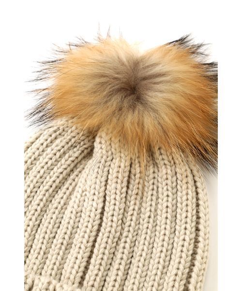 FREE'S MART（フリーズマート）の「ジャンボポンポンニットワッチ（ニットキャップ/ビーニー・レディース・ブラック/ベージュ/ボルドー・ﾌﾘ-）」の11枚目の写真