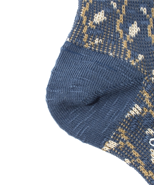 BEAMS BOY(ビームスボーイ)の「△BEAMS BOY / フラワー ジャカードクルー(ソックス/靴下・レディース・オフホワイト/ブラウン/ネイビー・ONE SIZE)」の5枚目の写真