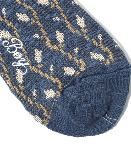 BEAMS BOY(ビームスボーイ)の「△BEAMS BOY / フラワー ジャカードクルー(ソックス/靴下・レディース・オフホワイト/ブラウン/ネイビー・ONE SIZE)」の6枚目の写真