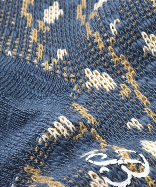 BEAMS BOY(ビームスボーイ)の「△BEAMS BOY / フラワー ジャカードクルー(ソックス/靴下・レディース・オフホワイト/ブラウン/ネイビー・ONE SIZE)」の7枚目の写真