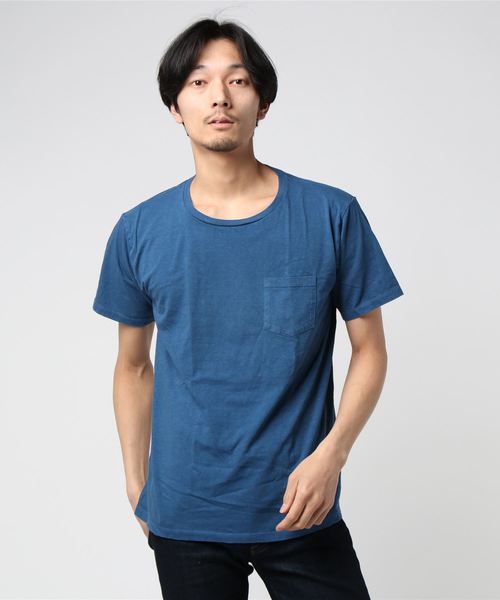HANES(ヘインズ)の「【Hanes/ヘインズ】メンズ ポケット付きTシャツ ヘインズスポーツウェア(Tシャツ/カットソー・メンズ・ブルー系その他/インディゴブルー・SMALL/LARGE/MEDIUM)」の2枚目の写真