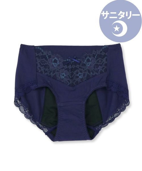 fran de lingerie（フランデランジェリー）の「fran SanitaryShorts サニタリーショーツ コーディネートナイト用ウィング対応（ショーツ・レディース・ブルー/ブラック/ネイビー/サックスブルー/ピンク/クリアブラック/ダークブルー/サーモンピンク/ミント/シルバーグレー・L/M/3L/LL/S）」の5枚目の写真