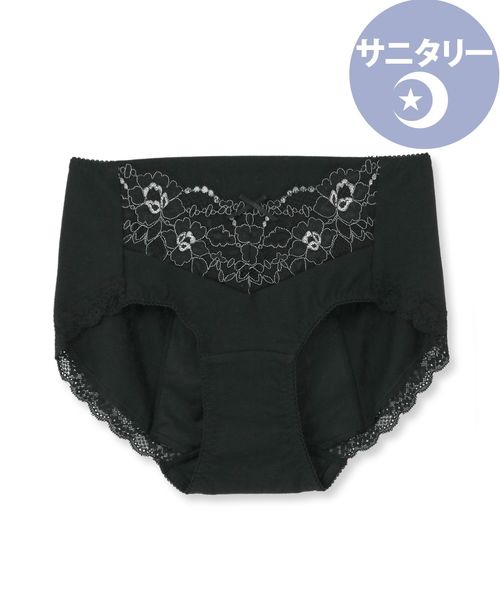 fran de lingerie（フランデランジェリー）の「fran SanitaryShorts サニタリーショーツ コーディネートナイト用ウィング対応（ショーツ・レディース・ブルー/ブラック/ネイビー/サックスブルー/ピンク/クリアブラック/ダークブルー/サーモンピンク/ミント/シルバーグレー・L/M/3L/LL/S）」の2枚目の写真