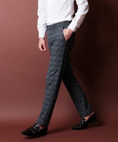 MICHEL KLEIN HOMME (ミッシェルクランオム)の「スラックス(EVALET HIGHLAND サッカー)(スラックス・メンズ・チャコールグレー・SMALL/MEDIUM/LARGE/X-LARGE/XX-LARGE/X-SMALL)」の1枚目の写真