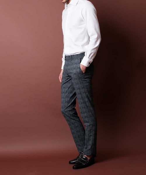 MICHEL KLEIN HOMME (ミッシェルクランオム)の「スラックス(EVALET HIGHLAND サッカー)(スラックス・メンズ・チャコールグレー・SMALL/MEDIUM/LARGE/X-LARGE/XX-LARGE/X-SMALL)」の2枚目の写真