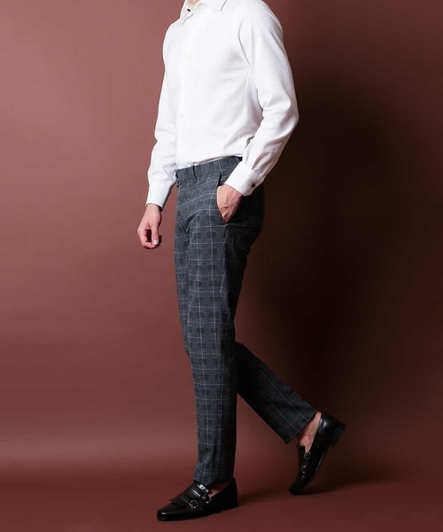 MICHEL KLEIN HOMME (ミッシェルクランオム)の「スラックス(EVALET HIGHLAND サッカー)(スラックス・メンズ・チャコールグレー・SMALL/MEDIUM/LARGE/X-LARGE/XX-LARGE/X-SMALL)」の3枚目の写真