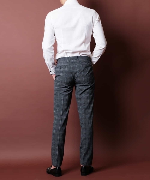 MICHEL KLEIN HOMME (ミッシェルクランオム)の「スラックス(EVALET HIGHLAND サッカー)(スラックス・メンズ・チャコールグレー・SMALL/MEDIUM/LARGE/X-LARGE/XX-LARGE/X-SMALL)」の4枚目の写真