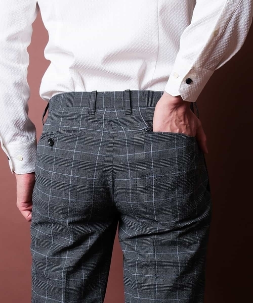 MICHEL KLEIN HOMME (ミッシェルクランオム)の「スラックス(EVALET HIGHLAND サッカー)(スラックス・メンズ・チャコールグレー・SMALL/MEDIUM/LARGE/X-LARGE/XX-LARGE/X-SMALL)」の5枚目の写真