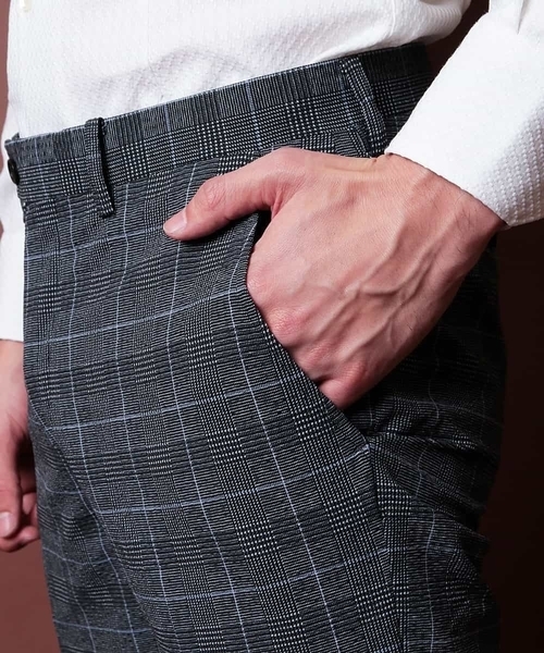 MICHEL KLEIN HOMME (ミッシェルクランオム)の「スラックス(EVALET HIGHLAND サッカー)(スラックス・メンズ・チャコールグレー・SMALL/MEDIUM/LARGE/X-LARGE/XX-LARGE/X-SMALL)」の8枚目の写真