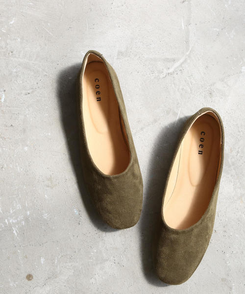 coen（コーエン）の「【2018FW新作】スクエアフラットシューズ（パンプス・レディース・パープル/ブラック/オリーブ・S/M/L）」の3枚目の写真