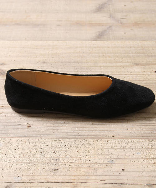 coen（コーエン）の「【2018FW新作】スクエアフラットシューズ（パンプス・レディース・パープル/ブラック/オリーブ・S/M/L）」の5枚目の写真