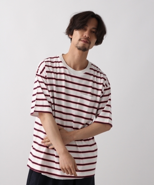 RAGEBLUE(レイジブルー)の「マルチボーダーTシャツ/799843(Tシャツ/カットソー・メンズ・ホワイト/ブラック/ネイビー・MEDIUM/LARGE)」の2枚目の写真